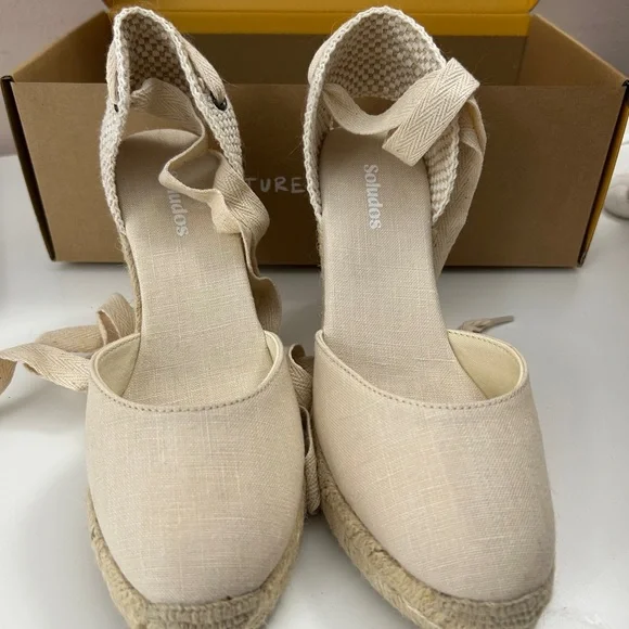 NEW! Soludos Espadrille Wedge Sandals - Picture 1 of 8
